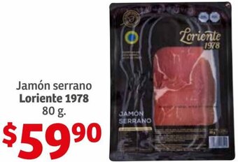 Soriana Híper Jamón Serrano Loriente 1978 80g oferta