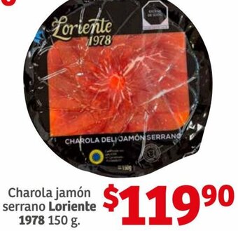 Soriana Híper Loriente 1978 Charola Jamón Serrano 150g oferta