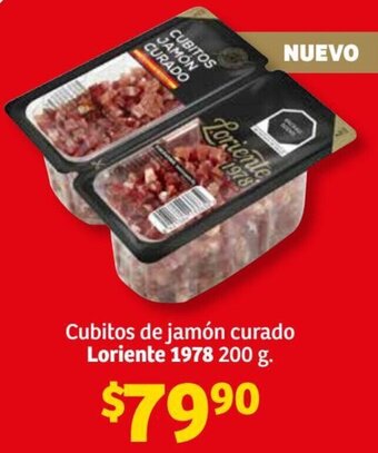 Soriana Híper Cubitos de Jamón Curado Loriente 1978 200g oferta
