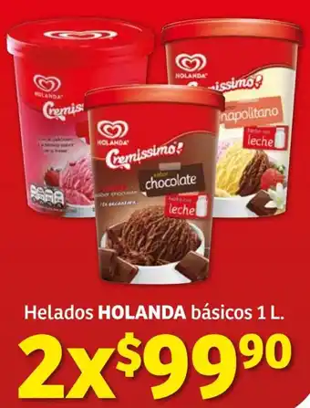 Soriana Híper Holanda Helados Básicos 2x1L oferta