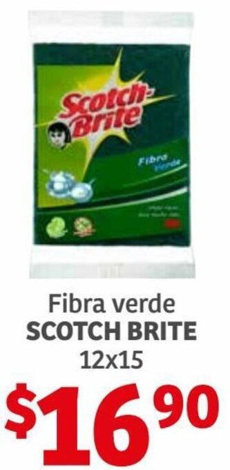 Soriana Híper Fibra Verde Scotch Brite 12x15 oferta