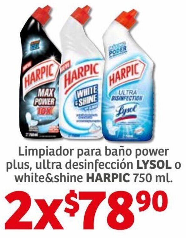 Soriana Híper Lysol o White & Shine Harpic 2x750ml oferta