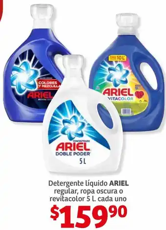Soriana Híper Ariel Detergente Líquido Regular, Ropa Oscura o Revitacolor 5L oferta