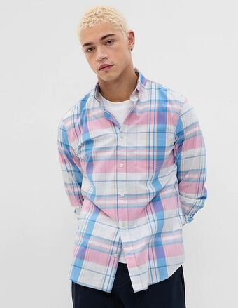GAP Camisa casual de algodón manga larga para hombre oferta
