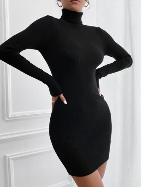 SHEIN Shein sxy vestido de punto ajustado de cuello tortuga oferta