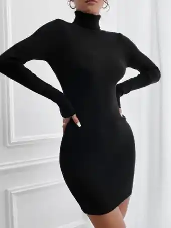SHEIN Shein sxy vestido de punto ajustado de cuello tortuga oferta