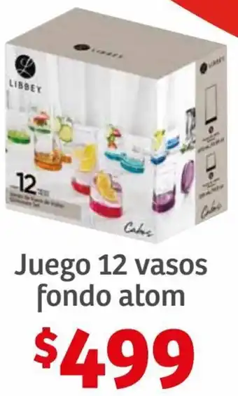 Soriana Híper Juego 12 Vasos Fondo Atom oferta