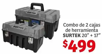 Soriana Híper Surtek COmbo de 2 Cajas de Herramienta 20" + 17" oferta