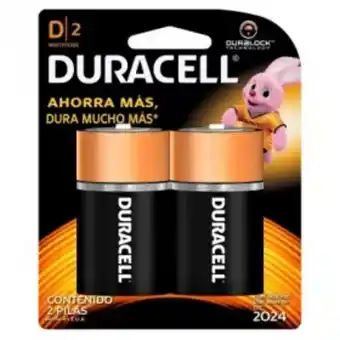 Batería alcalina duracell d2 2 pilas
