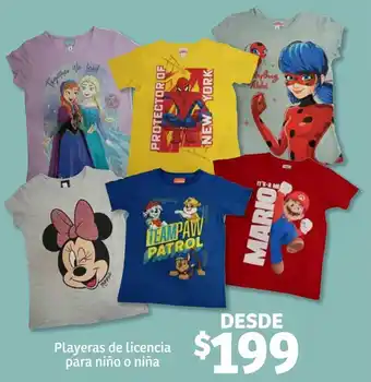 Playeras de Licencia para Niño o Niña