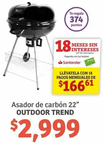 Soriana Híper Outdoor Trend Asador de Carbón 22" oferta