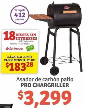 Soriana Híper Pro Chargriller Asador de Carbón Patio oferta