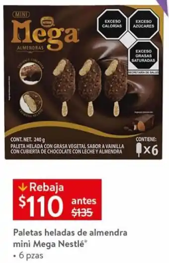 Walmart Paletas Heladas de Almendra Mini Mega Nestlé 6pzas oferta