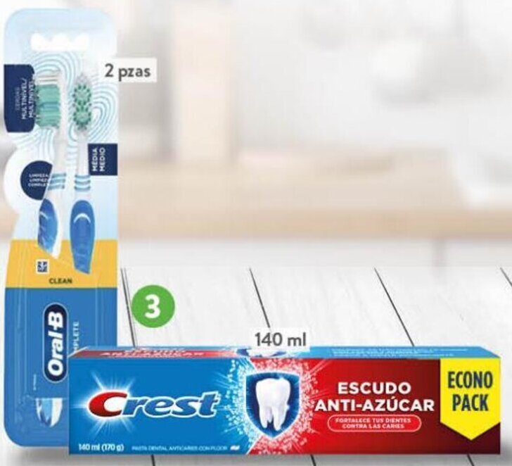 Walmart Cepillo de Dientes Oral-B Pasta de Dientes Crest Escudo Anti-Azúcar oferta