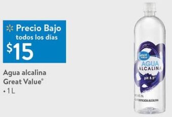 Walmart Agua Alcalina Great Value 1L oferta