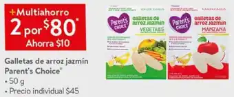 Walmart Galletas de Arroz Jazmín Parent's Choice 2x50g oferta