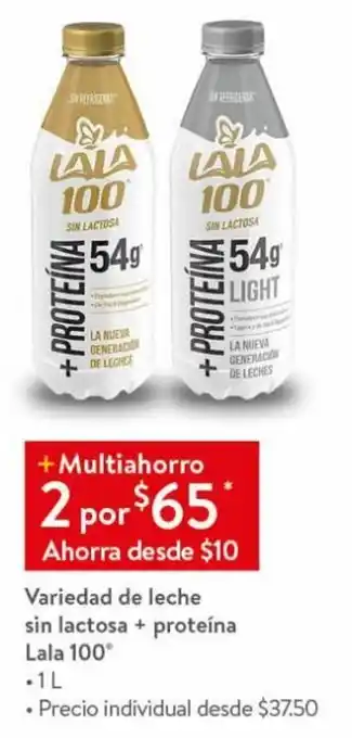 Walmart Variedad de Leche sin Lactosa + Proteína Lala 100 2x1L oferta