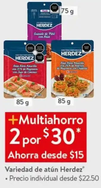 Walmart Variedad de Atún Herdez 2x85g oferta