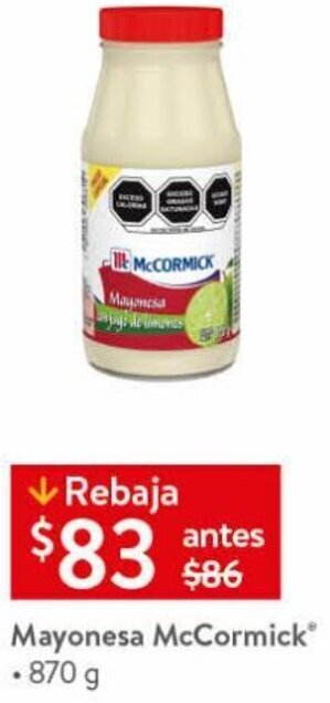 Walmart Mayonesa McCormick 870g oferta