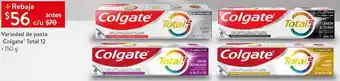 Walmart Variedad de Pasta Colgate Total 12 150g oferta