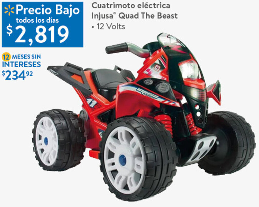 Walmart Cuatrimoto Eléctrica Injusa Quad The Beast 12 Volts oferta