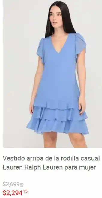 Liverpool Vestido Arriba de La Rodilla Casual Lauren Ralph Lauren para Mujer oferta