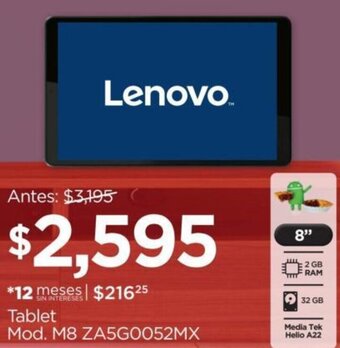 Chedraui Lenovo Tablet oferta