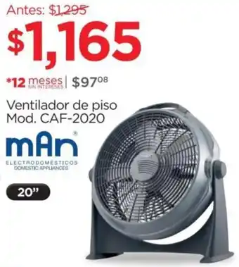 Man Ventilador de Piso Mod. CAF-2020