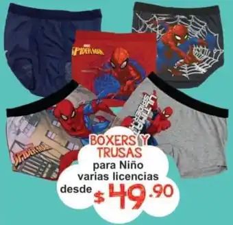 Boxers y Trusas para Niño VArias Licencias