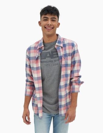 Liverpool Camisa casual american eagle de algodón manga larga para hombre oferta