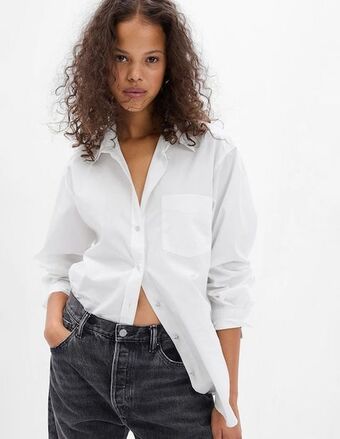 GAP Camisa de algodón manga larga para mujer oferta
