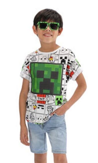Playera manga corta minecraft