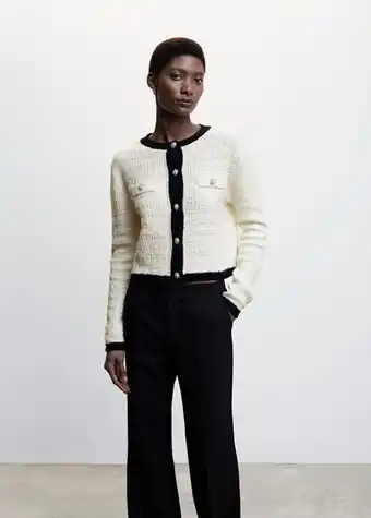 Mango Cárdigan tweed bolsillos oferta