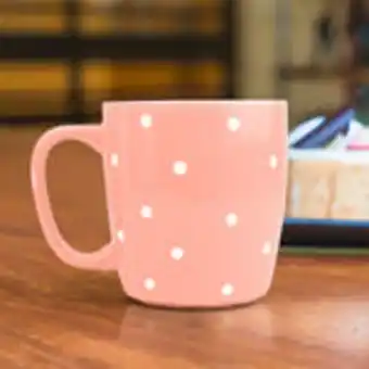 Waldos Taza de cerámica decorada color durazno 500 ml oferta