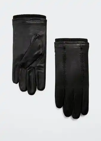 Mango Guantes piel interior lana oferta