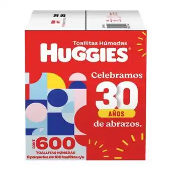 Sam's Club Toallitas húmedas huggies cuidado hidratante 6 paquetes con 100 pzas c/u oferta