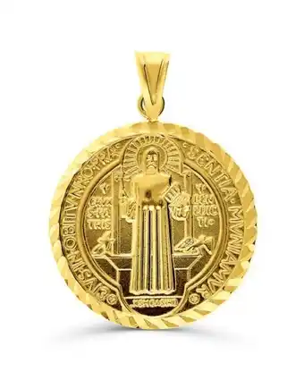 Joyerías Bizzarro Medalla san benito redonda oro amarillo 14k sf-160-14k oferta