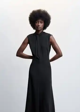 Mango Vestido largo lazo oferta
