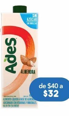 Farmacia San Pablo Ades alimento líquido a base de almendra 946 ml oferta