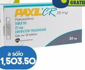 Paxil cr 30 tableta caja