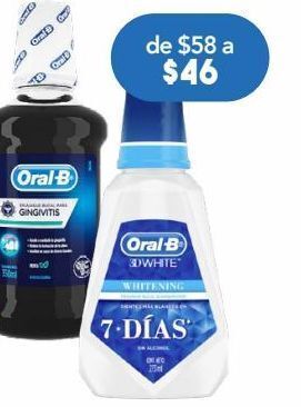 Oral b 3d white enjuague bucal blanqueador sin alcohol
