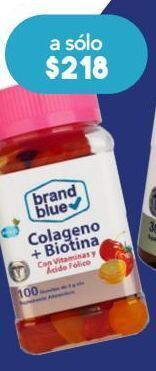 Brand blue suplemento alimenticio gomitas con colágeno y biotina