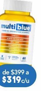 Farmacia San Pablo Multiblue base de omega 3 con vitaminas libre de olor a pescado sabor limón oferta