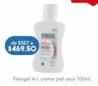 Farmacia San Pablo Fisiogel cuidado reconfortante a.i crema líquida para piel seca, irritada y con comezón oferta