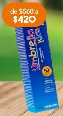 Farmacia San Pablo Umbrella kids protector solar fps 50+ emulsión resistente al agua oferta