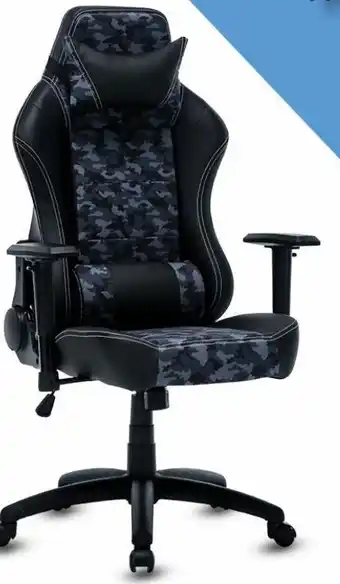 Office Depot Silla gamer office depot camouflage / polipiel con tela / negro con gris oferta