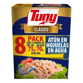 Atún en agua tuny clásico 8 sobres de 75 g c/u