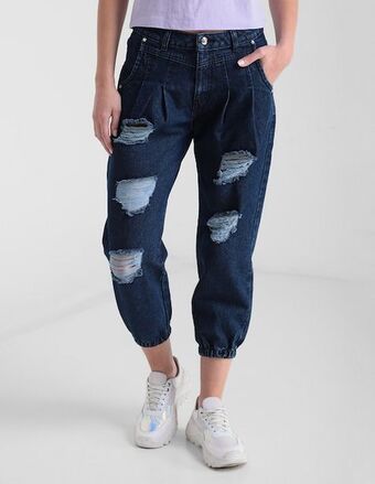 Suburbia Jeans mom furor lavado destruido corte cintura alta para mujer oferta
