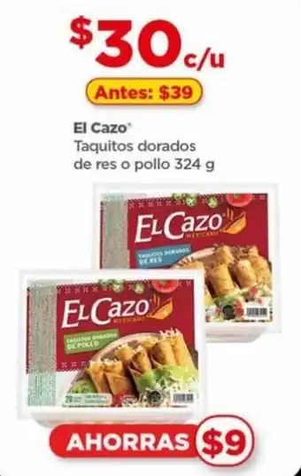 Bodega Aurrerá El Cazo Taquitos Dorados de res o pollo 324g oferta