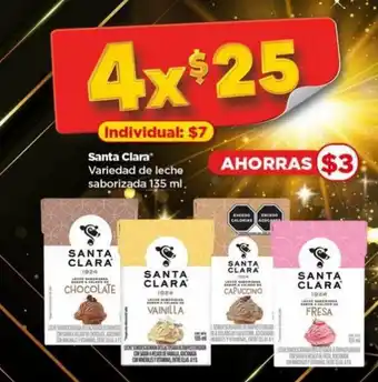 Bodega Aurrerá Santa Clara Variedad de Leche Saborizada 4 x 135ml oferta